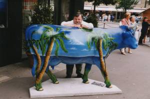 Eugene Owen with Street Cow